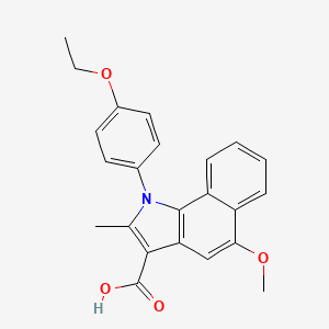 molecular formula C23H21NO4 B11678310 1-(4-ethoxyphenyl)-5-methoxy-2-methyl-1H-benzo[g]indole-3-carboxylic acid 