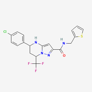 5-(4-chlorophenyl)-N-(thiophen-2-ylmethyl)-7-(trifluoromethyl)-4,5,6,7-tetrahydropyrazolo[1,5-a]pyrimidine-2-carboxamide