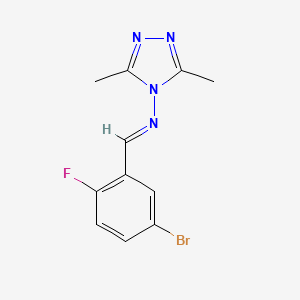 molecular formula C11H10BrFN4 B11678334 n-(5-Bromo-2-fluorobenzylidene)-3,5-dimethyl-4h-1,2,4-triazol-4-amine CAS No. 303095-45-6