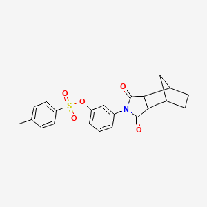 molecular formula C22H21NO5S B11678340 3-(1,3-dioxooctahydro-2H-4,7-methanoisoindol-2-yl)phenyl 4-methylbenzenesulfonate 