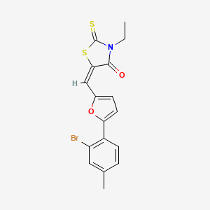 (5E)-5-{[5-(2-Bromo-4-methylphenyl)furan-2-YL]methylidene}-3-ethyl-2-sulfanylidene-1,3-thiazolidin-4-one