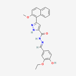 N'-[(E)-(3-ethoxy-4-hydroxyphenyl)methylidene]-3-(2-methoxynaphthalen-1-yl)-1H-pyrazole-5-carbohydrazide