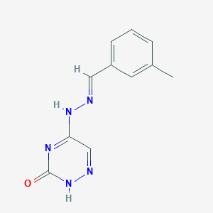 molecular formula C11H11N5O B11678375 5-[(2E)-2-(3-methylbenzylidene)hydrazinyl]-1,2,4-triazin-3(2H)-one 