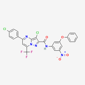 3-chloro-5-(4-chlorophenyl)-N-(3-nitro-5-phenoxyphenyl)-7-(trifluoromethyl)pyrazolo[1,5-a]pyrimidine-2-carboxamide