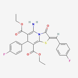 diethyl (2Z)-5-amino-2-(4-fluorobenzylidene)-7-(4-fluorophenyl)-3-oxo-2,3-dihydro-7H-[1,3]thiazolo[3,2-a]pyridine-6,8-dicarboxylate