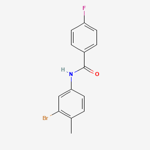 molecular formula C14H11BrFNO B11678436 N-(3-bromo-4-methylphenyl)-4-fluorobenzamide 