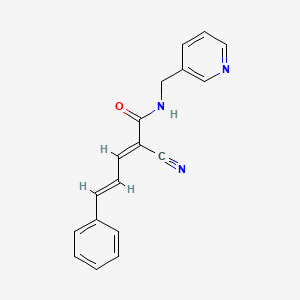 (2E,4E)-2-cyano-5-phenyl-N-(pyridin-3-ylmethyl)penta-2,4-dienamide