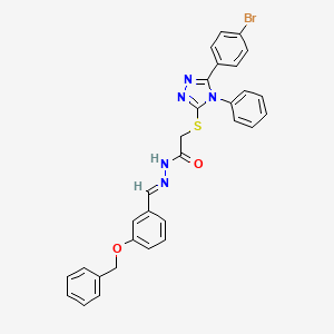 N'-{(E)-[3-(benzyloxy)phenyl]methylidene}-2-{[5-(4-bromophenyl)-4-phenyl-4H-1,2,4-triazol-3-yl]sulfanyl}acetohydrazide