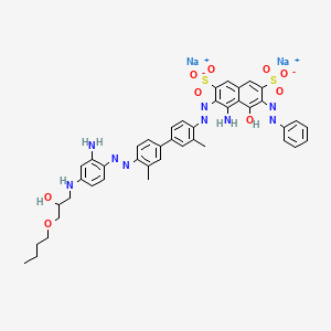 molecular formula C4H8F3NO B1167855 2,7-Naphthalenedisulfonic acid, 4-amino-3-((4'-((2-amino-4-((3-butoxy-2-hydroxypropyl)amino)phenyl)azo)-3,3'-dimethyl(1,1'-biphenyl)-4-yl)azo)-5-hydroxy-6-(phenylazo)-, disodium salt CAS No. 103580-64-9