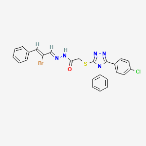 N'-[(1E,2Z)-2-bromo-3-phenylprop-2-en-1-ylidene]-2-{[5-(4-chlorophenyl)-4-(4-methylphenyl)-4H-1,2,4-triazol-3-yl]sulfanyl}acetohydrazide