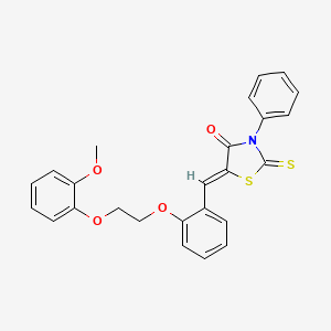 (5Z)-5-{2-[2-(2-methoxyphenoxy)ethoxy]benzylidene}-3-phenyl-2-thioxo-1,3-thiazolidin-4-one