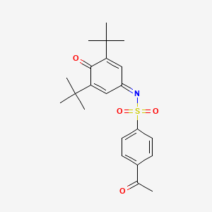 molecular formula C22H27NO4S B11678586 4-acetyl-N-(3,5-di-tert-butyl-4-oxocyclohexa-2,5-dien-1-ylidene)benzenesulfonamide 