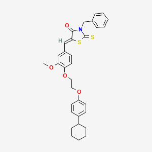 (5Z)-3-benzyl-5-{4-[2-(4-cyclohexylphenoxy)ethoxy]-3-methoxybenzylidene}-2-thioxo-1,3-thiazolidin-4-one