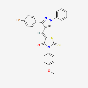 (5Z)-5-{[3-(4-bromophenyl)-1-phenyl-1H-pyrazol-4-yl]methylidene}-3-(4-ethoxyphenyl)-2-thioxo-1,3-thiazolidin-4-one