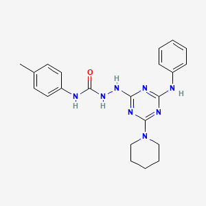 N-(4-methylphenyl)-2-[4-(phenylamino)-6-(piperidin-1-yl)-1,3,5-triazin-2-yl]hydrazinecarboxamide