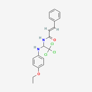 molecular formula C19H19Cl3N2O2 B11678627 (2E)-3-phenyl-N-{2,2,2-trichloro-1-[(4-ethoxyphenyl)amino]ethyl}prop-2-enamide 