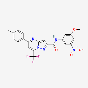 molecular formula C22H16F3N5O4 B11678653 N-(3-methoxy-5-nitrophenyl)-5-(4-methylphenyl)-7-(trifluoromethyl)pyrazolo[1,5-a]pyrimidine-2-carboxamide 