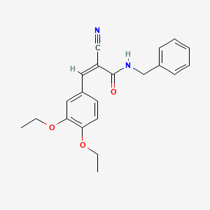 (2Z)-N-benzyl-2-cyano-3-(3,4-diethoxyphenyl)prop-2-enamide