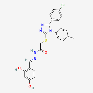 2-{[5-(4-chlorophenyl)-4-(4-methylphenyl)-4H-1,2,4-triazol-3-yl]sulfanyl}-N'-[(E)-(2,4-dihydroxyphenyl)methylidene]acetohydrazide