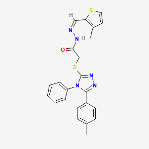 2-{[5-(4-Methylphenyl)-4-phenyl-4H-1,2,4-triazol-3-YL]sulfanyl}-N'-[(Z)-(3-methylthiophen-2-YL)methylidene]acetohydrazide