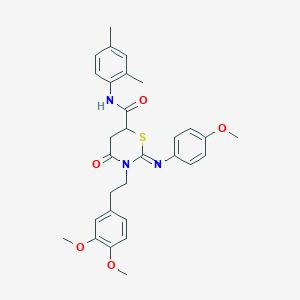 (2Z)-3-[2-(3,4-dimethoxyphenyl)ethyl]-N-(2,4-dimethylphenyl)-2-[(4-methoxyphenyl)imino]-4-oxo-1,3-thiazinane-6-carboxamide