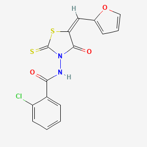 2-Chloro-N-(5-(2-furylmethylene)-4-oxo-2-thioxo-1,3-thiazolidin-3-YL)benzamide