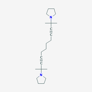 molecular formula C22H36N2 B11678794 1,1'-(2,11-Dimethyldodeca-3,9-diyne-2,11-diyl)dipyrrolidine 