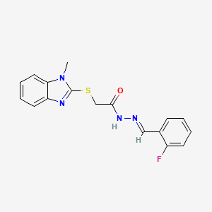 N'-(2-Fluorobenzylidene)-2-((1-methyl-1H-benzimidazol-2-YL)thio)acetohydrazide