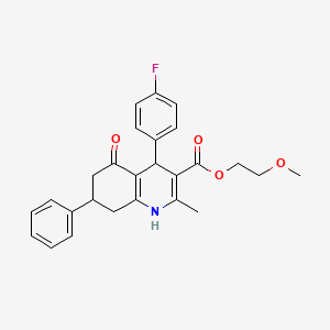 2-Methoxyethyl 4-(4-fluorophenyl)-2-methyl-5-oxo-7-phenyl-1,4,5,6,7,8-hexahydroquinoline-3-carboxylate