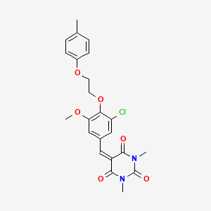 5-({3-Chloro-5-methoxy-4-[2-(4-methylphenoxy)ethoxy]phenyl}methylidene)-1,3-dimethyl-1,3-diazinane-2,4,6-trione