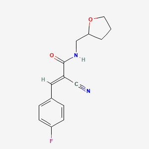 (2E)-2-cyano-3-(4-fluorophenyl)-N-(tetrahydrofuran-2-ylmethyl)prop-2-enamide