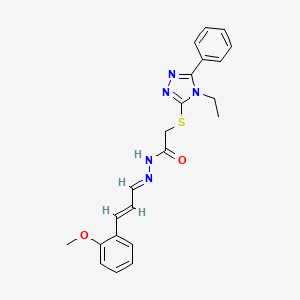 2-[(4-ethyl-5-phenyl-4H-1,2,4-triazol-3-yl)sulfanyl]-N'-[(1E,2E)-3-(2-methoxyphenyl)prop-2-en-1-ylidene]acetohydrazide