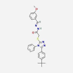 2-{[5-(4-tert-butylphenyl)-4-phenyl-4H-1,2,4-triazol-3-yl]sulfanyl}-N'-[(E)-(3-methoxyphenyl)methylidene]acetohydrazide