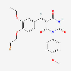 (5Z)-5-[4-(2-bromoethoxy)-3-ethoxybenzylidene]-1-(4-methoxyphenyl)pyrimidine-2,4,6(1H,3H,5H)-trione