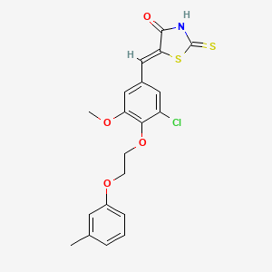 (5Z)-5-{3-chloro-5-methoxy-4-[2-(3-methylphenoxy)ethoxy]benzylidene}-2-thioxo-1,3-thiazolidin-4-one