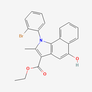 molecular formula C22H18BrNO3 B11678930 ethyl 1-(2-bromophenyl)-5-hydroxy-2-methyl-1H-benzo[g]indole-3-carboxylate 