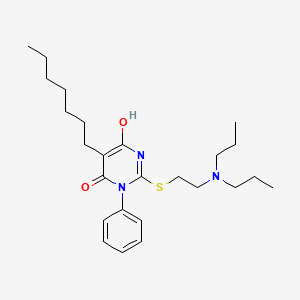 molecular formula C25H39N3O2S B11678932 2-(2-Dipropylamino-ethylsulfanyl)-5-heptyl-6-hydroxy-3-phenyl-3H-pyrimidin-4-one 