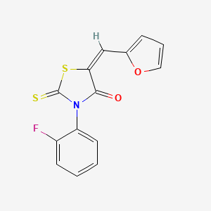 (5E)-3-(2-fluorophenyl)-5-(furan-2-ylmethylidene)-2-thioxo-1,3-thiazolidin-4-one