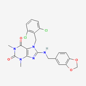 8-[(1,3-benzodioxol-5-ylmethyl)amino]-7-(2,6-dichlorobenzyl)-1,3-dimethyl-3,7-dihydro-1H-purine-2,6-dione