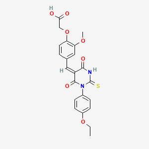 (4-{(E)-[1-(4-ethoxyphenyl)-4,6-dioxo-2-thioxotetrahydropyrimidin-5(2H)-ylidene]methyl}-2-methoxyphenoxy)acetic acid