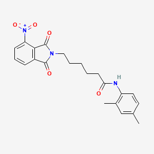 molecular formula C22H23N3O5 B11678944 N-(2,4-dimethylphenyl)-6-(4-nitro-1,3-dioxo-1,3-dihydro-2H-isoindol-2-yl)hexanamide 