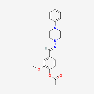 [2-methoxy-4-[(E)-(4-phenylpiperazin-1-yl)iminomethyl]phenyl] acetate