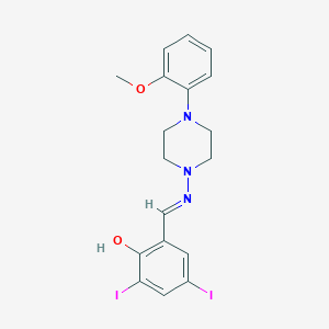 2,4-diiodo-6-[(E)-{[4-(2-methoxyphenyl)piperazin-1-yl]imino}methyl]phenol