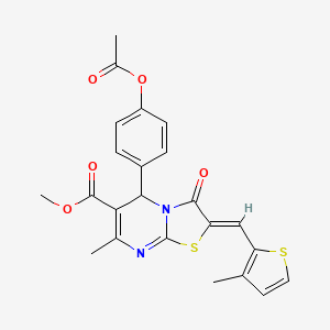 methyl (2Z)-5-[4-(acetyloxy)phenyl]-7-methyl-2-[(3-methylthiophen-2-yl)methylidene]-3-oxo-2,3-dihydro-5H-[1,3]thiazolo[3,2-a]pyrimidine-6-carboxylate