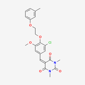 5-({3-Chloro-5-methoxy-4-[2-(3-methylphenoxy)ethoxy]phenyl}methylidene)-1,3-dimethyl-1,3-diazinane-2,4,6-trione