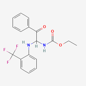 Ethyl 2-oxo-2-phenyl-1-[2-(trifluoromethyl)anilino]ethylcarbamate