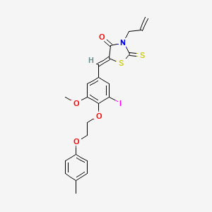 molecular formula C23H22INO4S2 B11679003 (5Z)-5-{3-iodo-5-methoxy-4-[2-(4-methylphenoxy)ethoxy]benzylidene}-3-(prop-2-en-1-yl)-2-thioxo-1,3-thiazolidin-4-one 