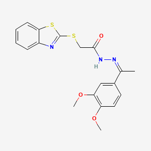 2-(1,3-Benzothiazol-2-ylsulfanyl)-N'-[(1Z)-1-(3,4-dimethoxyphenyl)ethylidene]acetohydrazide