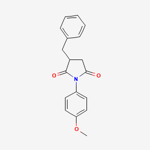 molecular formula C18H17NO3 B11679016 3-Benzyl-1-(4-methoxyphenyl)pyrrolidine-2,5-dione 