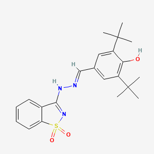 2,6-di-tert-butyl-4-{(E)-[2-(1,1-dioxido-1,2-benzothiazol-3-yl)hydrazinylidene]methyl}phenol